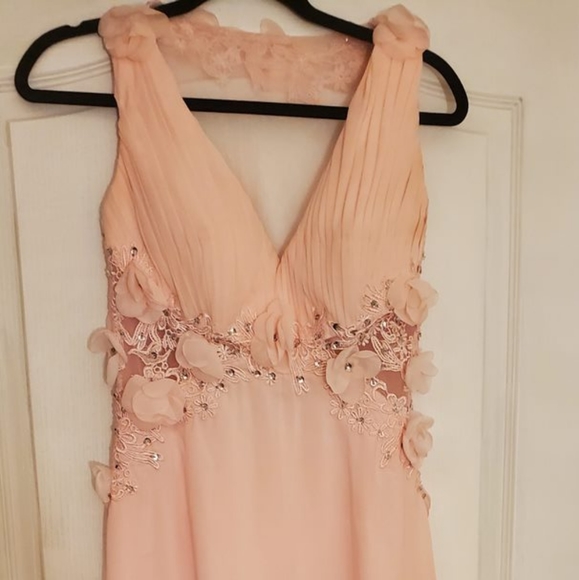 Dresses & Skirts - Evening prom pink dress flowers 3D